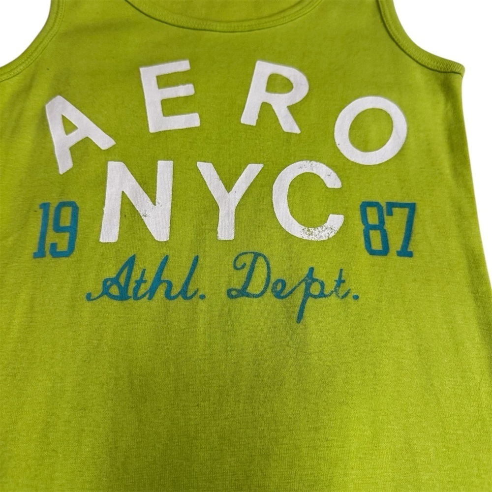 Aeropostale Green Tank Top Size Medium Aero NYC Graphic Stretchy Vintage NWOT - Picture 7 of 10